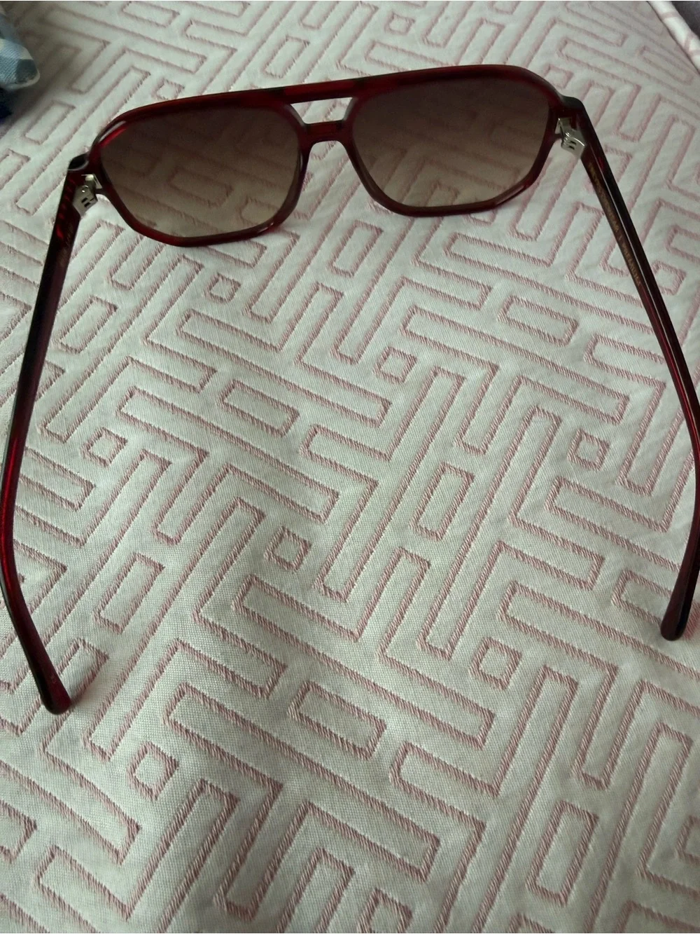 Women's Burgundy Shield Sunglasses with Protective Pouch